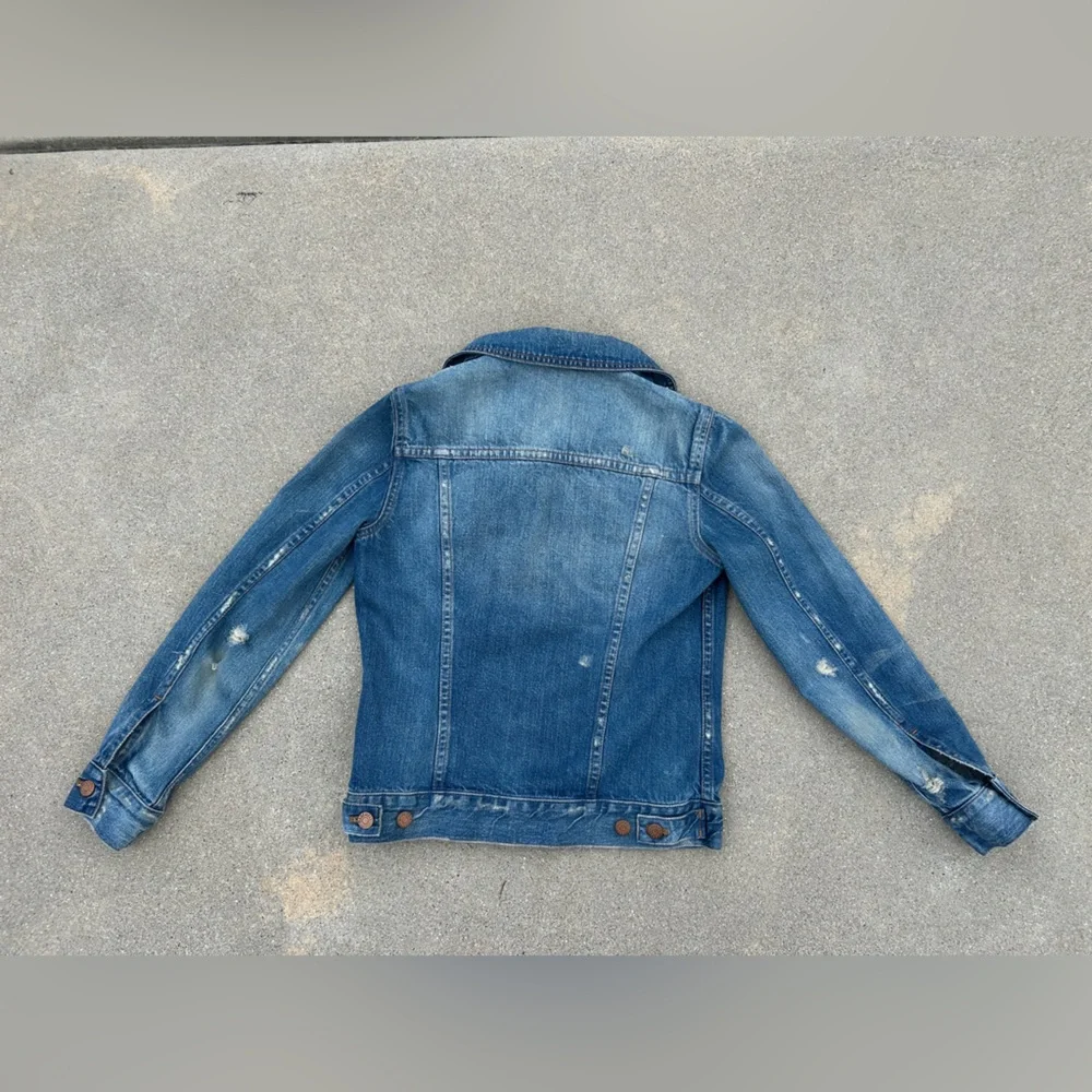 Madewell The Jean Jacket in Pinter Wash Distressed Women Size Small 100% Cotton - Picture 15 of 15